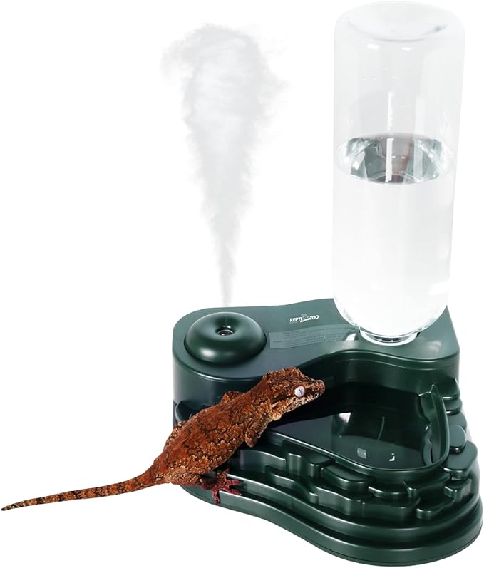 REPTI ZOO Water Feeder and Fogger, 2 in 1 Reptile Humidifier with Water Bowl, Automatic Water Dispenser for Chameleon Frog Lizard Gecko