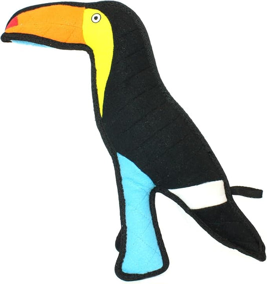 TUFFY - World's Tuffest Soft Dog Toy - Zoo Toucan - Multiple Layers. Made Durable, Strong & Tough. Interactive Play (Tug, Toss & Fetch). Machine Washable & Floats