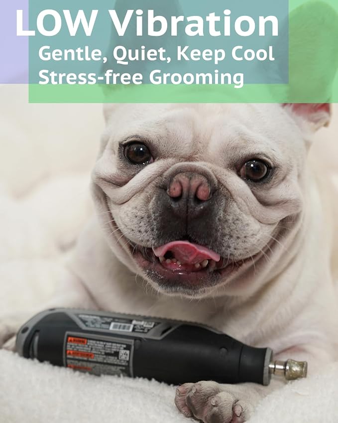 Diamond Dog Nail Grinder Attachment, Diamond Rotory Bit for Dogs&Pets Nail Care, Made for Dremel Grinder for Animals Nail Care & Home Grinder Tools, Bulldog, Fast-grit