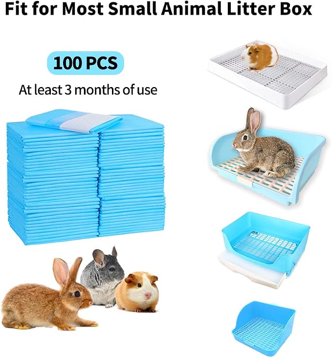 2 Pcs Guinea Pig Bed Mat Washable, Rabbit Winter Bed Pad for Indoor, Warm Small Animal Bed Mattres & Rabbit Pee Pads, Pet Toilet/ Potty Training Pads, Super Absorbent Guinea Pig Disposable Diaper