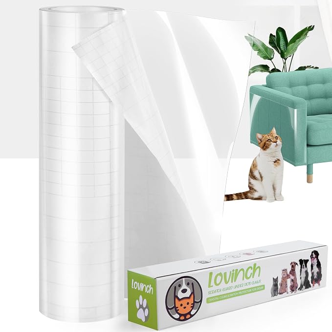 190"x17" Heavy Duty Anti Cat Scratch Furniture Protector, Flexible Couch Corner Protector from Cats Claws, Single-Sided Self Adhesive Cat Scratch Deterrent Tape