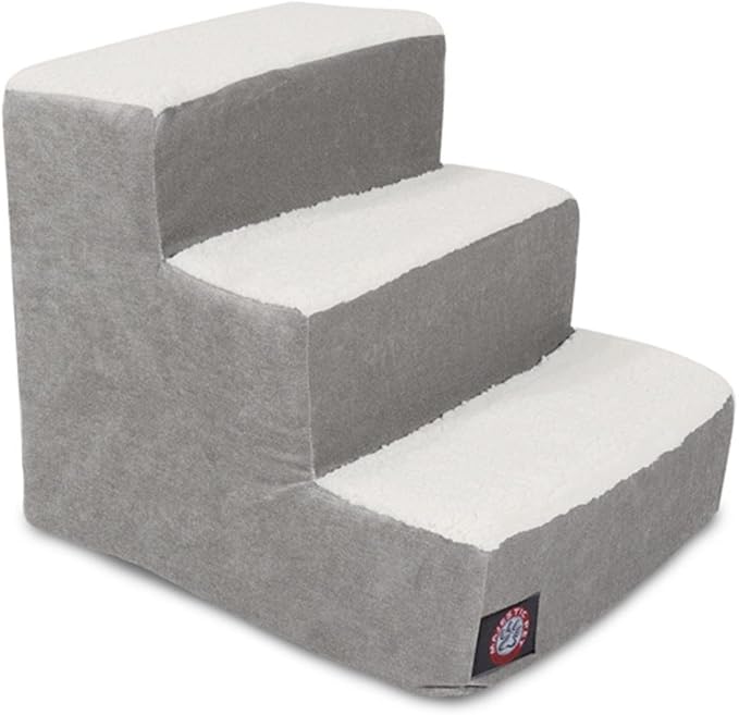 Majestic Pet Portable Pet Stairs, Soft Sherpa Steps Foam Feeling, Steps for Dogs & Cats, Dog & Cat Ramp, Perfect for Bed & Sofa, Indoor Only, Max Weight: up to 250 Lbs, 3 Step, Villa Vintage