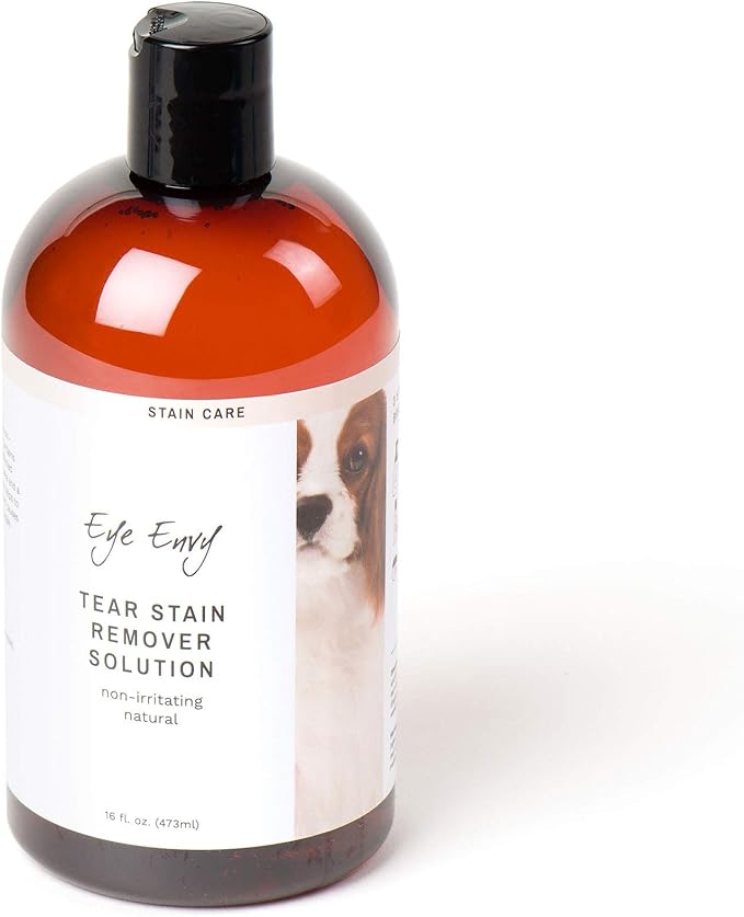 Eye Envy Tear Stain Remover Solution for Dogs. Gentle, Natural, Safe. Cleans Tear Stains. Recommended by AKC Breeders, Handlers, Groomers. 16 oz. Made in USA