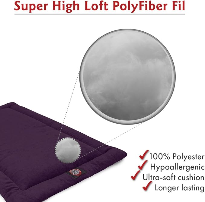 Majestic Pet 720570929883 Villa Crate Dog Bed Mat, Aubergine Purple, 42"