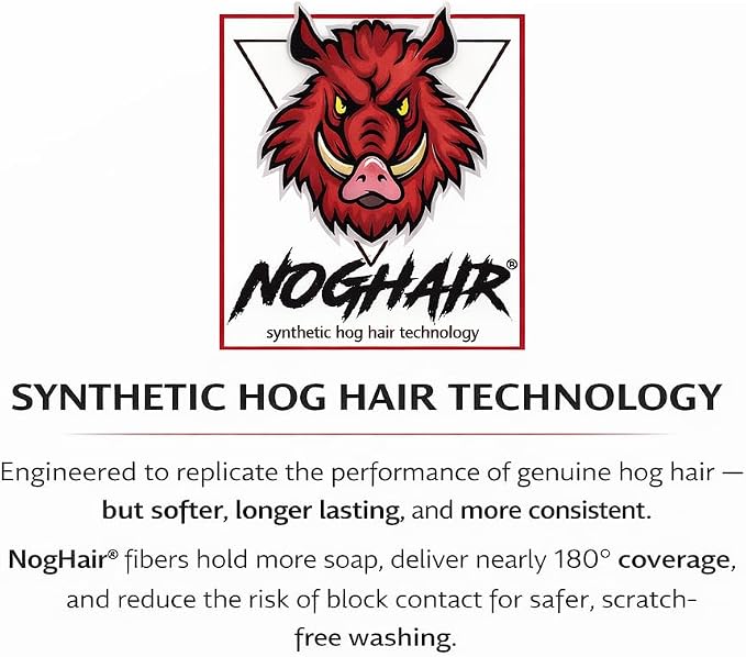 Hi-Tech NogHair Wash Brush – 14" Multi-Level Car Wash Brush TB-14X3CR – Soft Bristles for Scratch-Free Cleaning – for Cars, Trucks & SUVs – Fits Threaded Handle