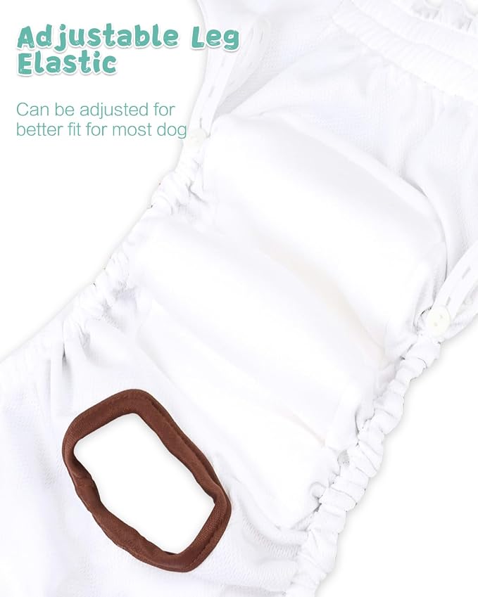 CuteBone Washable Female Dog Diapers 4 Pack Reusable Doggie Heat Diapers for Period FMG10M