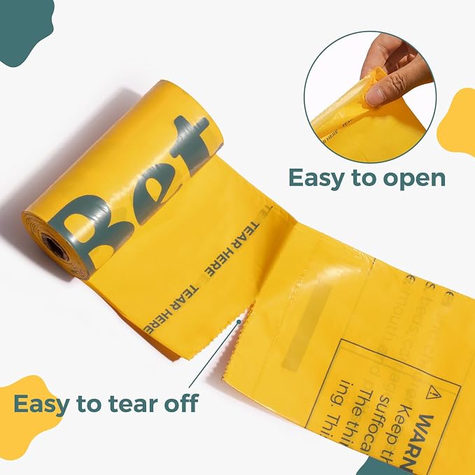 Dog Poop Bags Rolls Extra thick and Guaranteed Leak Proof Poop Bags for Dogs,120 Count 8 Rolls,Unscented,Cornstarch Based Doggie Poop Bag for Puppy and Big Dogs
