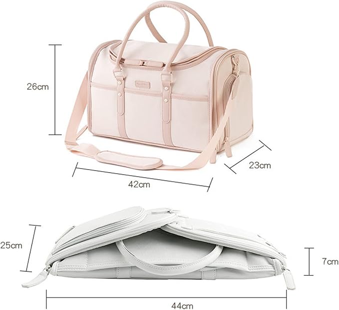 Cat Carrier Travel Soft Sided for Small Cats and Dogs,Portable Foldable Pet Carrier Travel Bag, Breathable Airline Approved Dog Transport Carrier with Shoulder Strap 42X23x22cm L/W/H