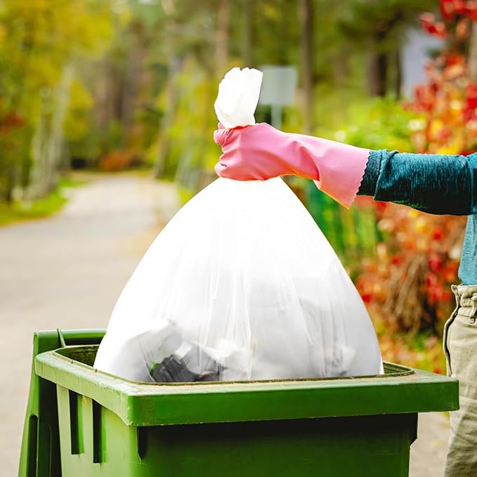 Teivio Large Clear Trash Bags 55-60 Gallon 20 Counts Fit 50,55,60,Gal All Purpose Garbage Bags, Extra Large Lawn and Leaf Bags Outdoor Trash Can Liner, Drum Liners, Workshops, Backyard