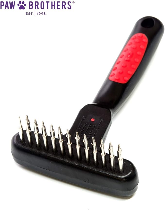 RYAN'S PET SUPPLIES Paw Brothers Magic Spring Undercoat Rake and Large Extra Long Gard Pin Slicker Bundle