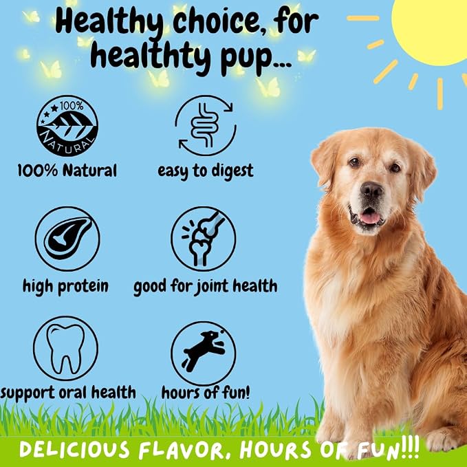 BULLYSTICKS & MORE 6 Inch Beef Collagen Rolls for Dogs (Extra Thick - 4 Count) - Bones for Dogs - Dog Parents Choice - No Hide Beef Cheek Rolls