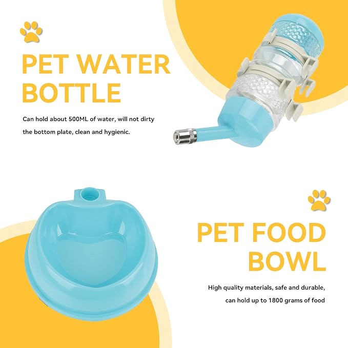 Dog Water Bottle Stand, Adjustable No Drip Portable Pet Water Bottle Standing Water Dispenser for Dog and Cat, 23.5 x 23.5 x 35cm (Blue)