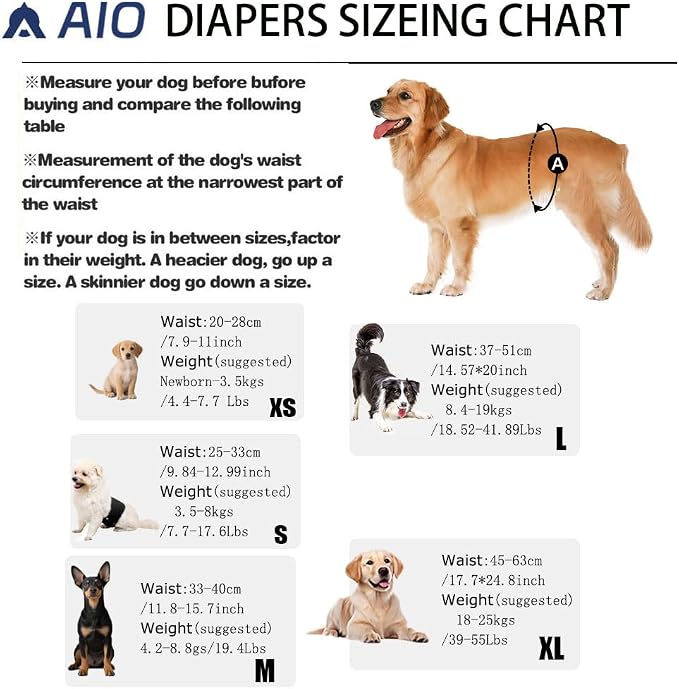 AIO Washable Male Dog Belly Band Pet Diapers Cute Claws Washable Male Puppy Diapers Belly Bands Reusable Dog Diapers Dog Diapers Male XL(Rainbow,Cow Pattern,Gray Claws)