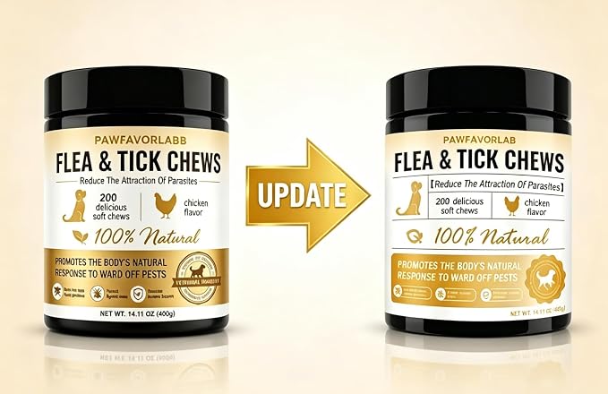 Tick Treatment Chews for Dogs - Natural Oral Prevention & Treatment with Garlic & Flaxseed - Chicken Flavor Soft Chews for All Ages - 200 Count