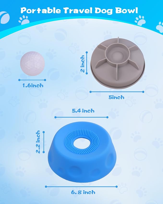 Slow Feeder Dog Bowl with Rolling Ball, Interactive Lick Bowl for Dogs & Cats, Anti-Slip Silicone Lick Mat for Liquid Treat, Wet Food, Bone Broth, Enrichment Toy for Small Medium Large Dogs