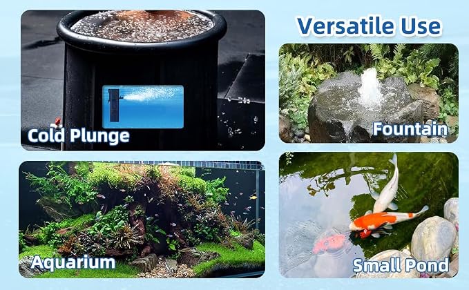 Aquarium Filter Water Flow Adjustable for 55-200 Gallon Fish Turtle Tank 400GPH Biochemical Filtration 4in1 Submersible Internal Powerful Pumps & Filters Keep Freshwater Saltwater Crystal Clear Large
