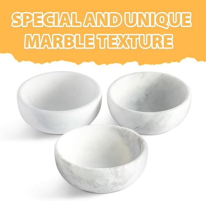Karibiber White Dog Bowl, Marble Dog Food Bowl, Non-Slip Stone Dogs Water Bowl Large, Non-Tipping Heavy Duty Pet Bowl for Large Dogs, African Natural Marble, Holds 4.6Cups(7.5lbs)
