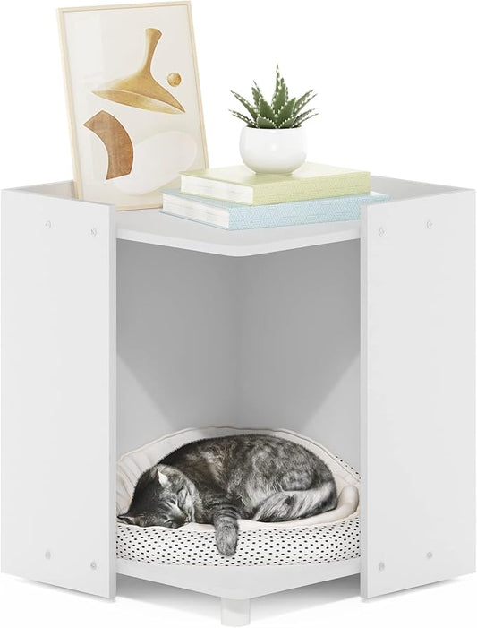 Furinno Peli Litter Box Enclosure, Solid White