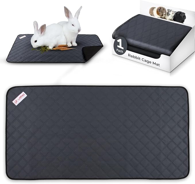 LUFTPETS Washable Rabbit & Guinea Pig Cage Liner & Bedding for Midwest (24"x47"), Easy to Clean Unlike Fleece, Waterproof, Absorbent, Non-Slip Pee Pad, Reusable Bunny Mat for Small Animals