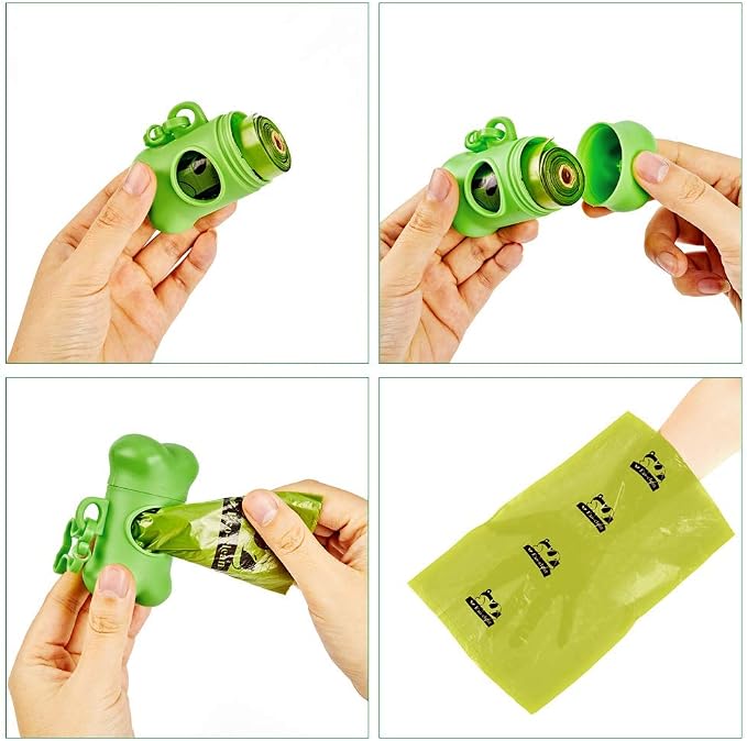 300-Count Dog Poop Bags with Easy-Tie Handles, 60 Rolls / 900 Count Dog Waste Bags with Dispenser