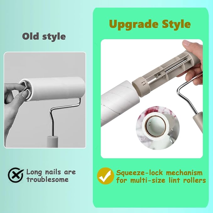 Extra Sticky Large Surface Lint Roller,6.3'' Giant Lint Roller for Pet Hair,5 Rolls 450 Sheets,Long Handle Lint Remover,Easily Remove Carpets, Clothes, Couch and Curtains Dust Cat and Dog Hair Removal