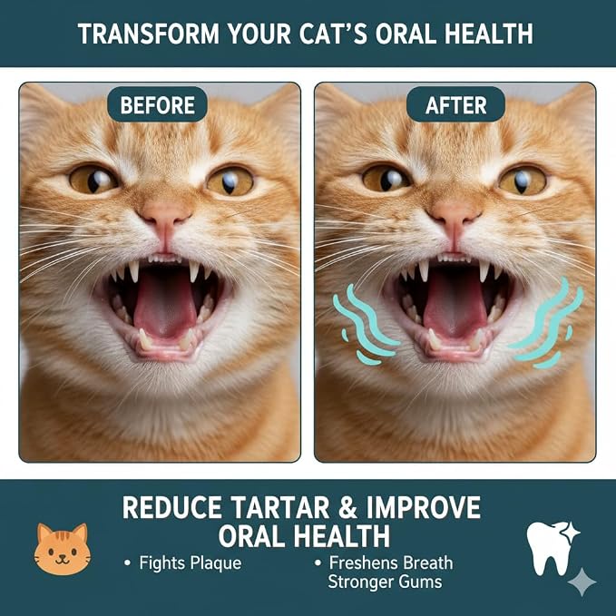 Freeze-Dried Cat Dental Treats Chicken Flavor, 100g Cat Chew Sticks to Freshen Breath & Control Tartar, Dental Care Snacks for Adult Cats & Kittens