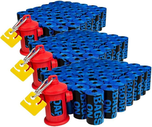 Bags on Board Dog Poop Bags - Strong, Leak Proof Dog WasteBags - 9 x 14 Inches BlueBags (3203940071) (Pack of 1800)