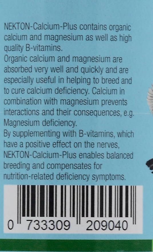 Nekton Calcium Plus - Calcium with Magnesium & Vitamins, White, 140g/5 oz