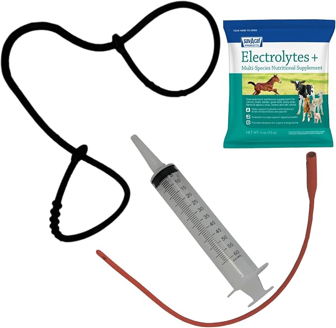 LBH MARKET Lamb Feeding Tube Syringe & Lamb Puller Kit for Sheep & Goats – Complete Lambing & Newborn Care Set