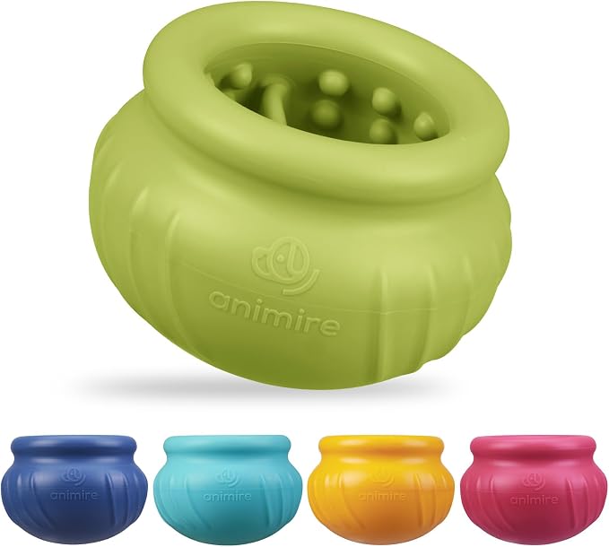 Wobbly Dog Enrichment Lick Toy, Stuffable Frozen Lick Bowl to Keep Dogs Busy, Long-Lasting Interactive Treat Dispensing Dog Toy, Silicone Fetch Catch Chew Toy(Green,M)