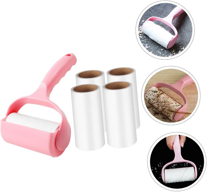 4sets Lint Roller for Clothes and Pet Hair Handheld Cleaning Tool Compact Design for Easy Storage and Use for Furniture and Carpets