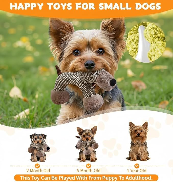 Dog Toys for Aggressive Chewers, an Indestructible Puppy-Shaped Plush Comfort Toys. Indoor-Outdoor Emotional Support Pet Toy, Built-in Squeaker Toy for Medium, Small, and Toy-Breed Dogs