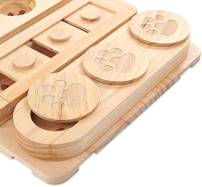 Wooden 3-in-1 Treat Puzzle Feeder for Small/Medium/Large Dogs | Level 1 Puzzle Starter Pack