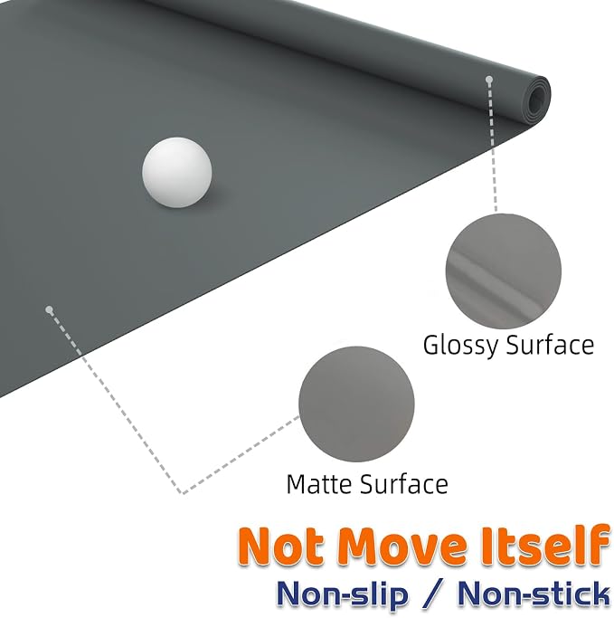 Warome Silicone Mat,78.7”x 23.6” Heat Resistant Mats for Countertop,Extra Large Countertop Protector Mat, Multi-functional Cuttable Kitchen Counter Mat, Silicone Mats for Kitchen Counter/Crafts- Grey