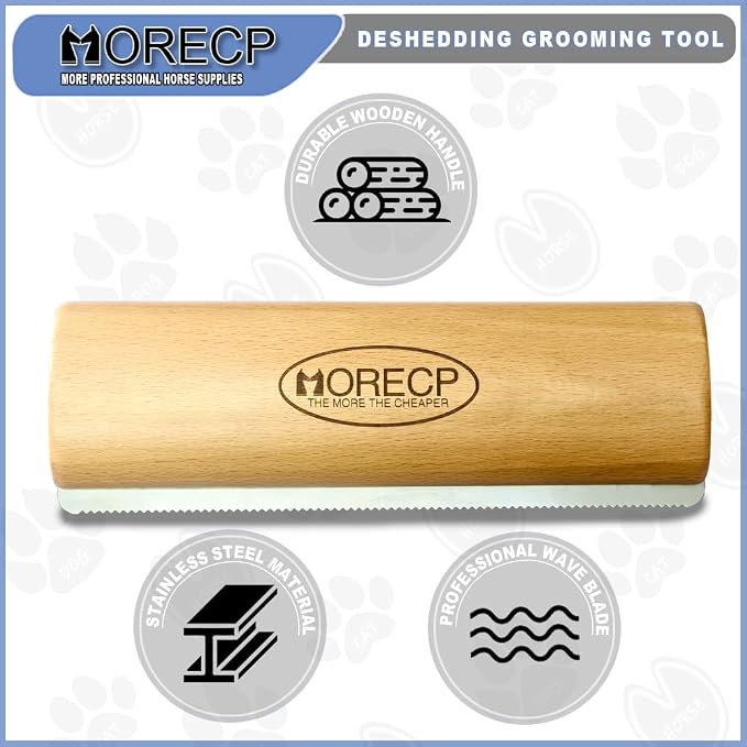 8 in Deshedding Grooming Tool for Horses, Dogs & Cats, Horses Brush Durable Curry Comb for All Hair Types,Pet Hair Removal Tool