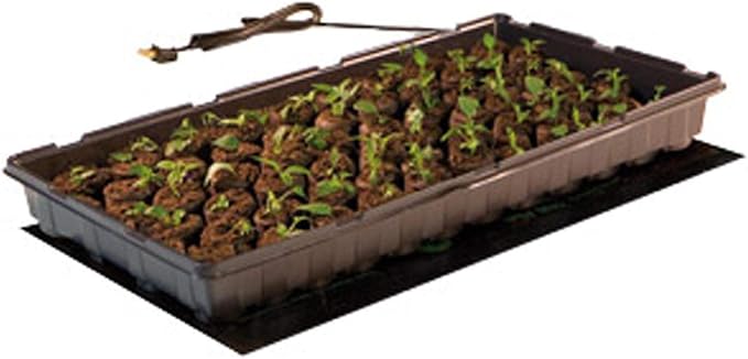 Dirt Genius Hydrofarm, 19006, Measures 8.88" x 19.5" UL Listed Propagation Mat 17 Watt, 8.875" x 19.5", Black