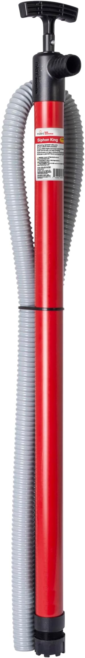 King Innovation 48072 King 36" x 72" Hand Pump Siphon, 72 inch, Red