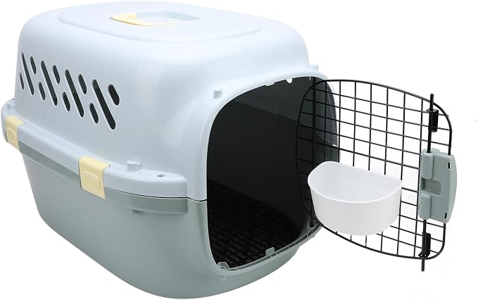 Portable Hard Shell Pet Carrier, ABS Material Sturdy and Large Space Breathable Cat Travel Carrier for Aircraft Travel Hiking Walking (Large)