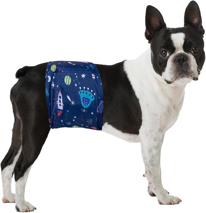 Pet Soft Dog Belly Band - 3 Packs Reusable Dog Diapers Male Doggy Diapers Wraps - Washable Dogs Belly Bands for Male Dogs (Starry Sky, XL)