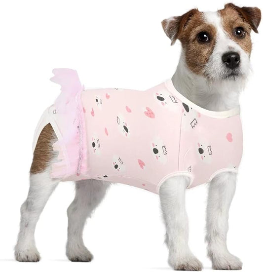 Etdane Dog Diapers Sanitary Panties Physiological Period Onesies Surgical Recovery Suits for Male and Female Dogs Pink Koala/XS