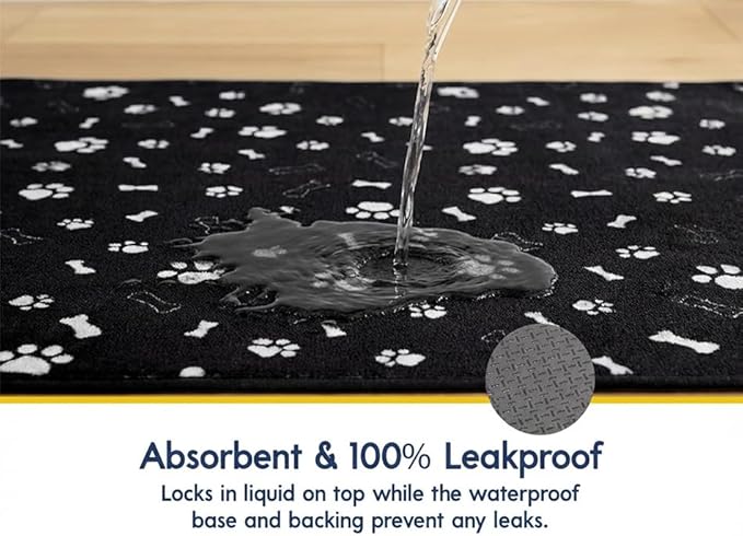Muddy Mat® Washable Pee Pads for Dogs, Super Absorbent Reusable Puppy Pads–100% Waterproof Pee & Potty Training Pads for Pets, Non-Slip Dog Pads for Crates, Playpens and Floors - 2 Pack, Black 36"x36"