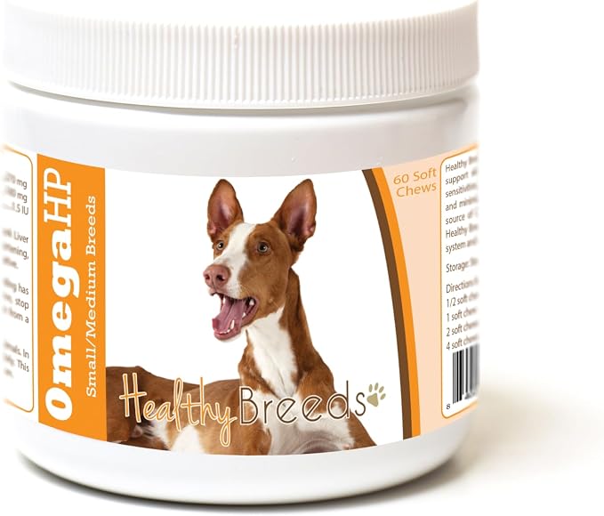 Healthy Breeds Ibizan Hound Omega HP Fatty Acid Skin and Coat Support Soft Chews 60 Count