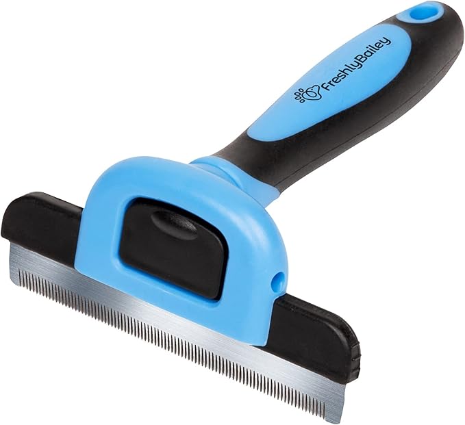 Freshly Bailey Deshedding Tool for Short Hair - Self Cleaning Slicker Brush - Pet Comb for Cats and Dogs