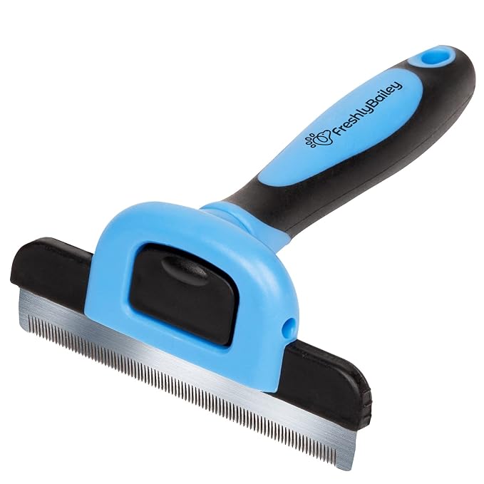 Self Cleaning Slicker Brush and Deshedding Tool For Short Haired Cats and Dogs