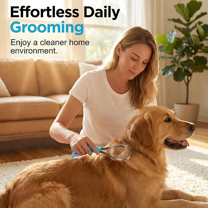 Deshedding Pet Grooming Loop, Dual-Sided Stainless Steel Shedding Blade, Ergonomic Anti-Slip Handle, Pet Pro Grooming Tool for Dogs, Cats & Large Animals (1)