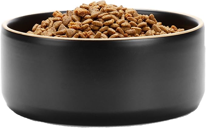 Waggo Edge Dog Bowl for Small Medium and Large Breeds - Clean Modern Matte Finish, Heavyweight and Durable Pet Food and Water Dish Crock, Dishwasher Safe (Olive, 9 Cups)