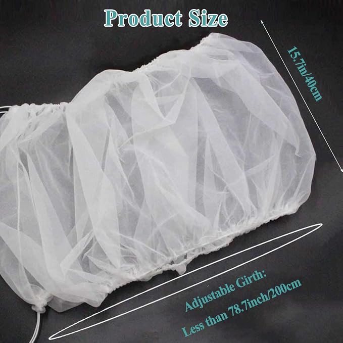 ASOCEA Bird Cage Seed Cather with Adjustable Bird Harness and Leash Universal Adjustable Birdcage Cover Skirt Nylon Mesh Netting Parrot Parakeet Macaw African Round Square Cages Cover