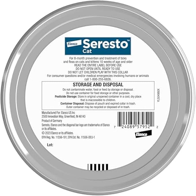 Seresto Cat Vet-Recommended Flea & Tick Treatment & Prevention Collar for Cats | 8 Months (Pack of 2)