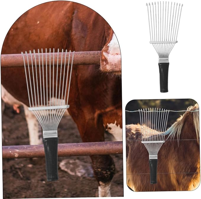 2pcs Rake and Grooming Brush for Dogs and Cats Dematting Comb for Shedding Ergonomic Handle for Comfortable Use for -haired Pets
