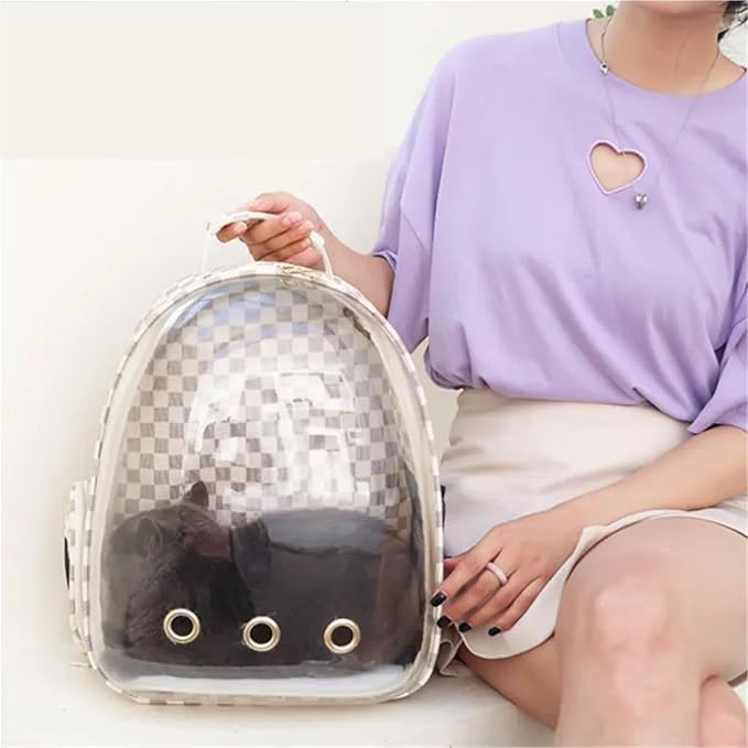 Foldable Quality Pet Carrier Backpack — Portable Nylon Cat & Small Dog Travel Bag with Zipper, Sling Included(Curry)